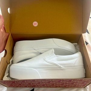White Vans Classic Slip-On Stackform Shoe
